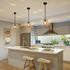 Modern Farmhouse Wood Pendant Light Fixture Black Finish
